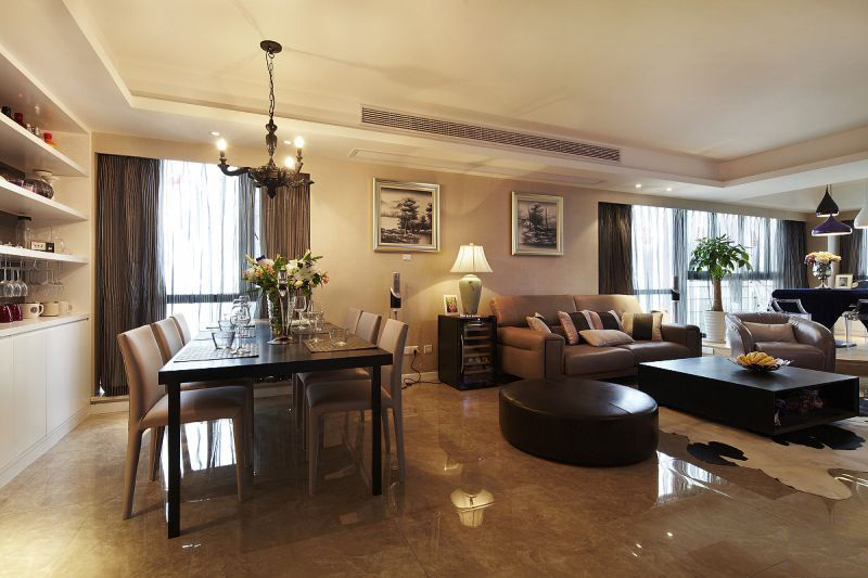 90平北歐裝修氣概餐廳成果圖