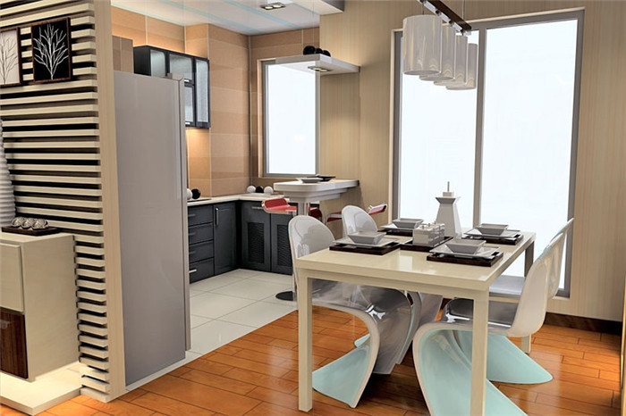 100平簡歐古代廚房裝修搭配成果圖片