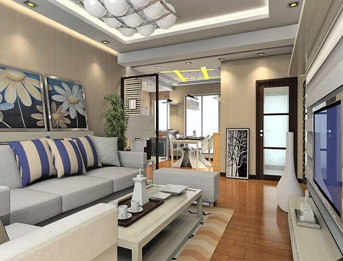 100平簡歐古代客堂裝修全景圖