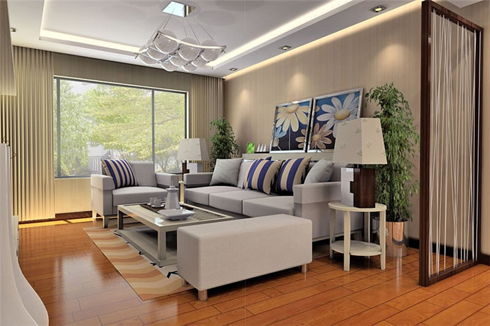 100平簡歐古代客堂裝修賞識圖