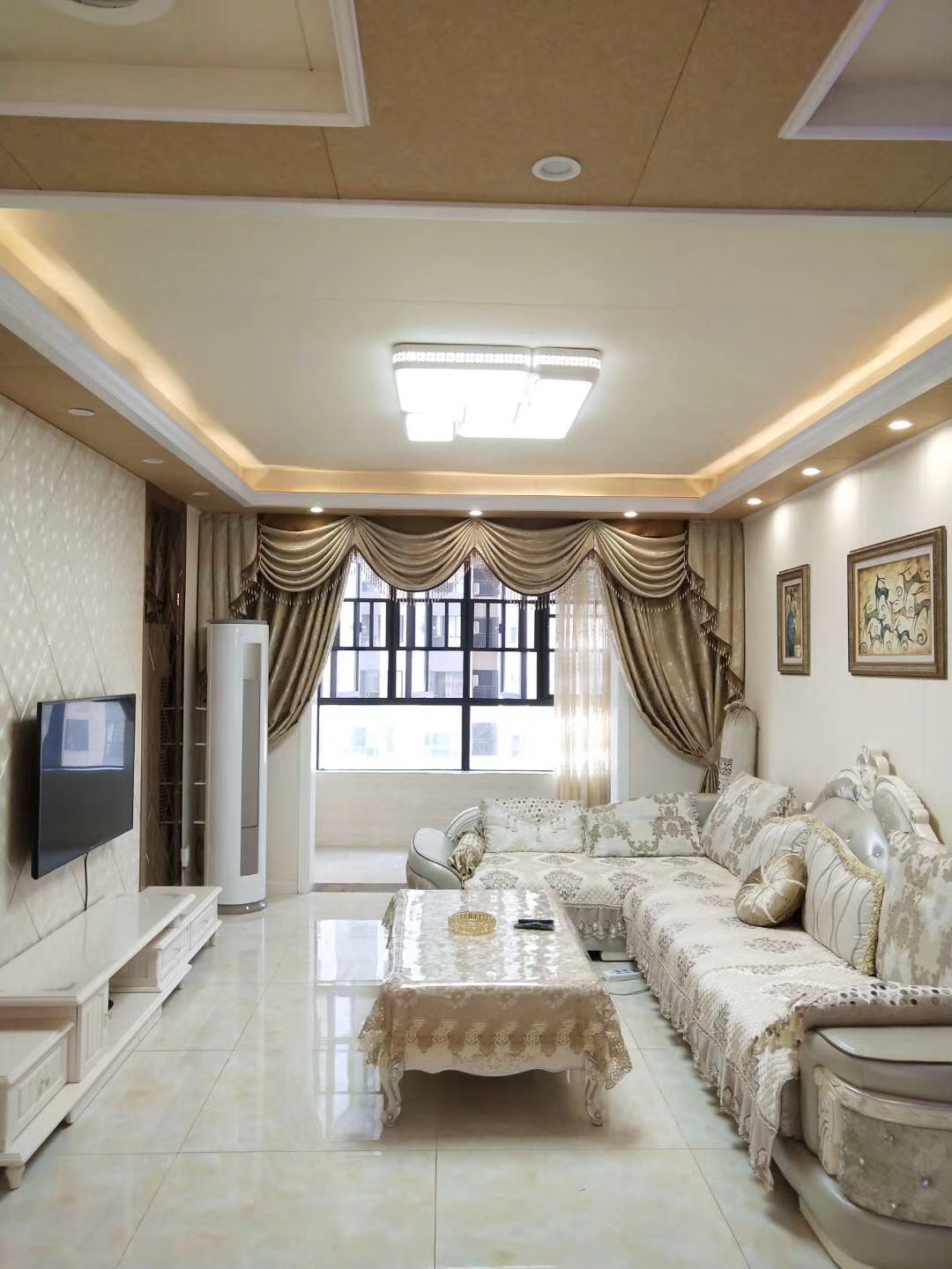 90平米北歐奢華氣概客堂全景展現圖